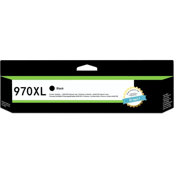 970XL High-Yield Ink Cartridges (1 Pack, Black) Lenkto Compatible Ink Replacement for HP 970 971 Ink Cartridges for OfficeJet Pro X451dw X451dn X476dw X476dn X576dw