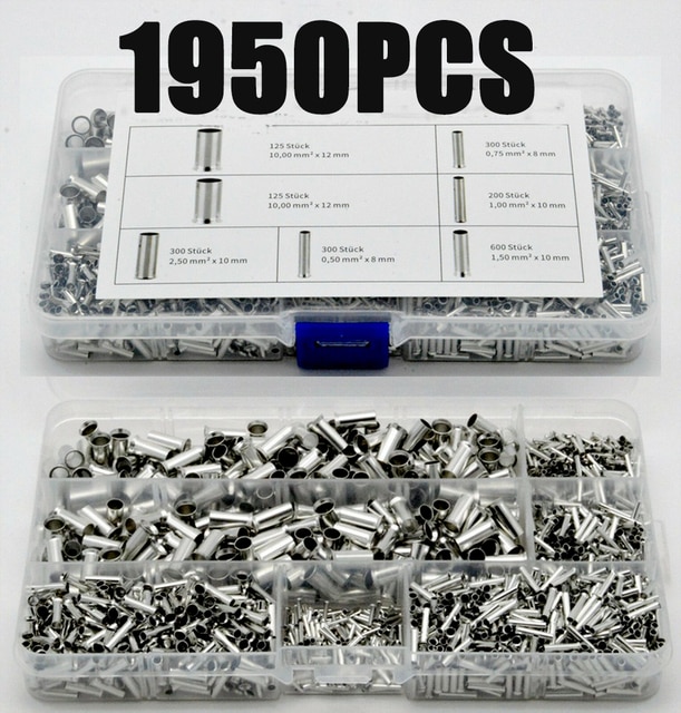 970pcs Copper Connecting Pipe Wire Joint Small Copper Tube Terminal