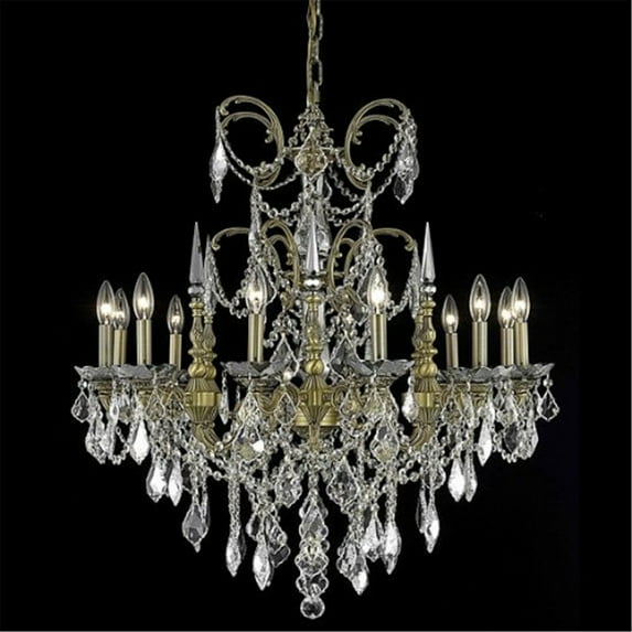 9712 Athena Collection Chandelier D:32in H:33in Lt:12 French Gold Finish (Elegant Cut Crystals)