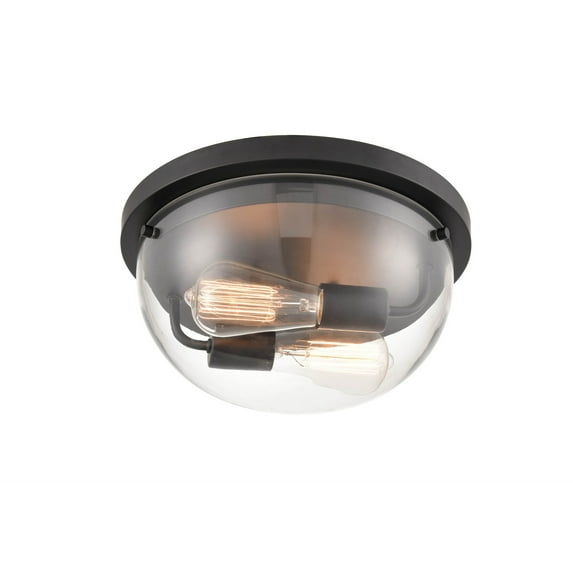 9712-MB Millennium Lighting Ashford - 2 Light Flush Mount-6 Inch Tall and 13 Inch Wide-Matte Black Finish