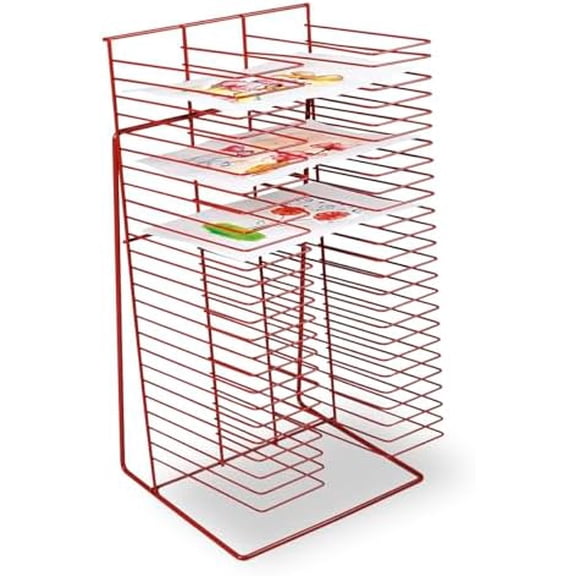 9714403 Art Metal Countertop or Floor Drying Rack, 25 Shelves, 12" x 16", Red$$Large Appliances