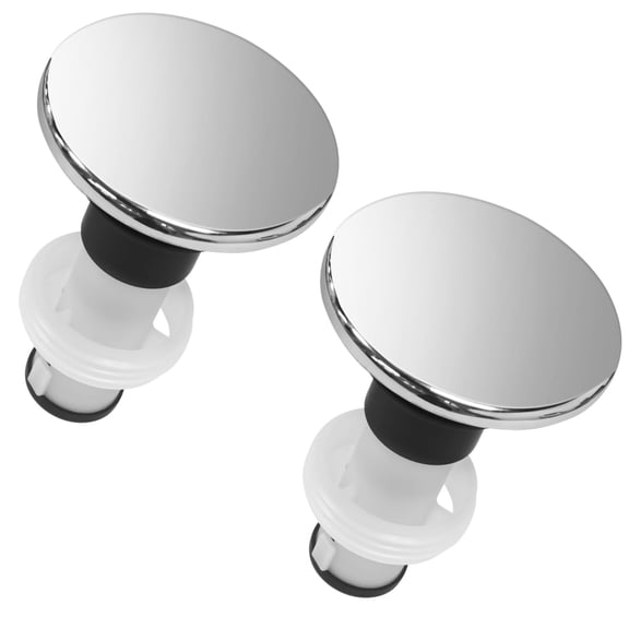 972-098A Drain Stopper Polished Chrome Sink Stopper, Drain Sink Plug Part Push & Seal Drain Stopper Assembly Part STPR Push Seal in Chrome - 2PCS