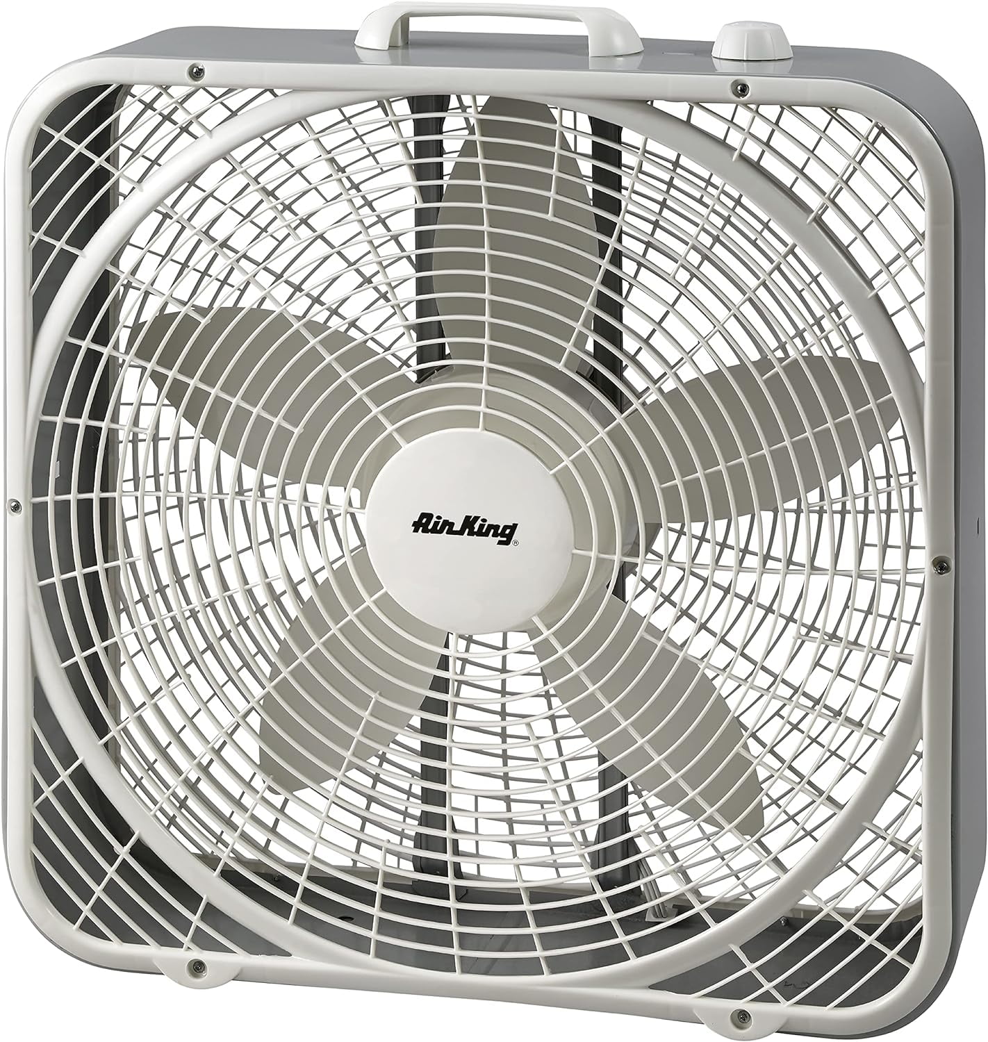 White 20-Inch 3-Speed Plastic Box Floor Fan