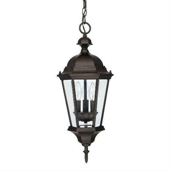 9724OB-Capital Lighting-Carriage House - 3 Light Outdoor Hanging Lantern - in Traditional style - 10 high by 23 wide-Old Bronze Finish