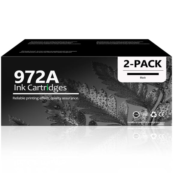 972A Ink Cartridge Compatible for HP 972A Black Ink Cartridge for 477dw 552dw 577dw Printer(2 Pack )