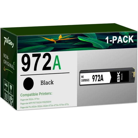 972A Ink Cartridges 1-Pack Black Compatible for HP 972 Ink Cartridges for Pagewide Pro 477dw 577dw 452dw 477dn 452dn 577z 552dw 377dw P55250dw Printers