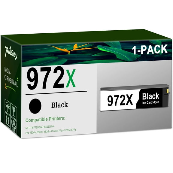 972X Ink Cartridges 1-Pack Black Compatible for HP 972 Ink Cartridge for Pagewide Pro 477dw 577dw 477dn 452dn 552dn 552dw P55250dw Printers