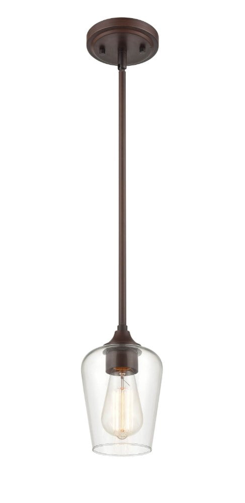 Elegant Mini Pendant Light in Rubbed Bronze with Glass Accent