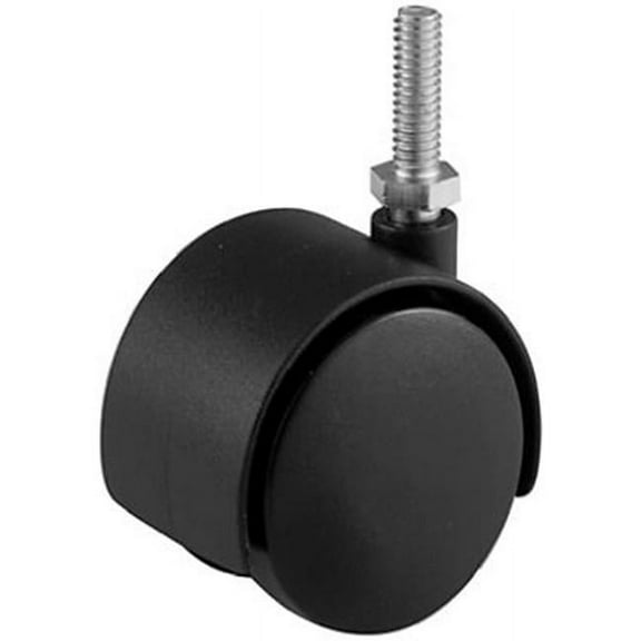 9733 2 in. Twin Wheel Stem Caster, Black