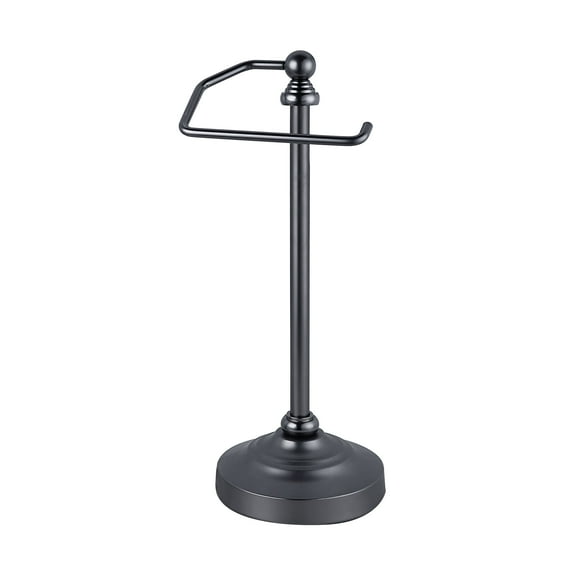 SunnyPoint Deluxe Fingertip Towel Holder Stand, Heavy Weighted and Free-Standing Steel Countertop Rack for Bathroom or Kitchen, Black Nickel