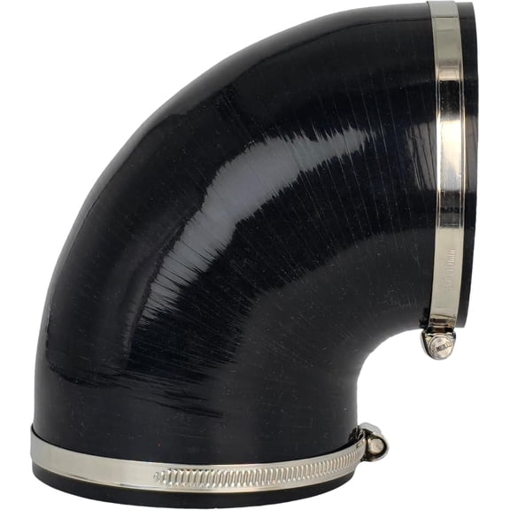 9781 4" 90 Degree Boot 3 Ply Elbow Coupler Silicone Hose Thickness 4.5 mm, Length 102mm Pipe Intake with T Bolt Clamp for Turbo Intercooler Intake Piping Tube Black Performance Adjustable