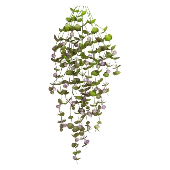 97CM Artificial Hanging Trailing Plants for Home Decor, Realistic Faux Greenery Vines UV & Fade Resistant No-Maintenance Multi-Color, Fake Plants for Wall Ceiling Balcony Hanging Basket Decor,Purple