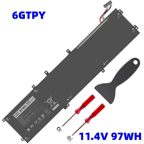 97Wh 6GTPY Extended Laptop Battery for Dell XPS 15 9560 9570 7590(2019 model) P56F001 P56F002 Precision 5520 5530 5540 2-in-1 Mobile Workstation