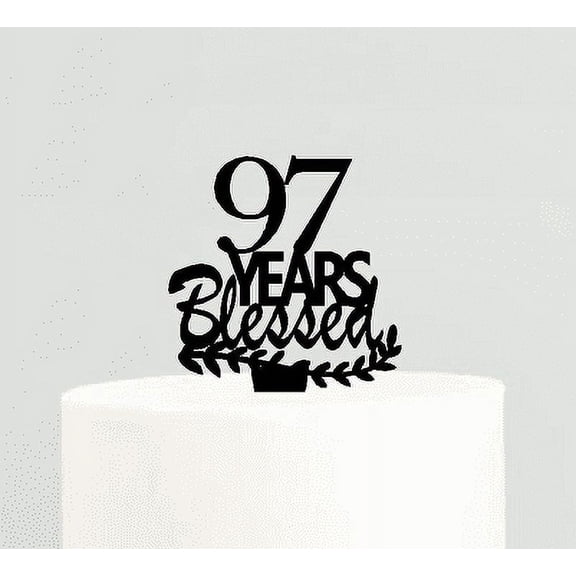 97th Birthday / Anniversary Blessed Years Cake Decoration Topper