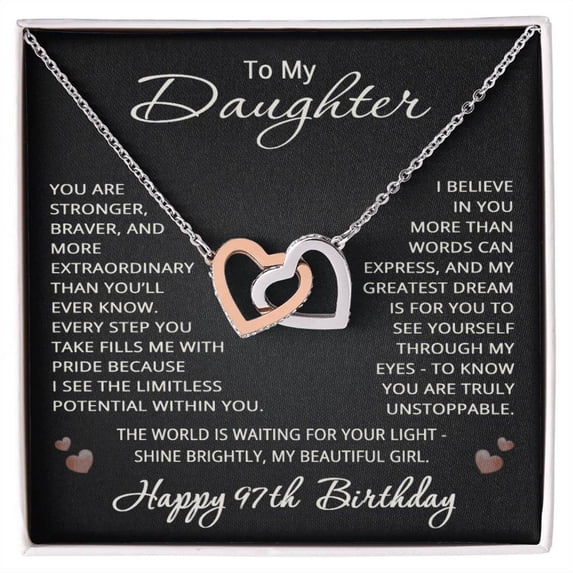 97th Birthday Gifts from Mom Dad for Daughter 97th Birthday Necklace Heart Pendant Jewelry 97 Years Old Birthday
