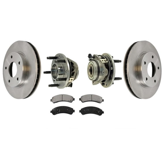 98-05 Roto R 4X4 Front Brake Rotors & Ceramic Pads with Hub Bearings - Fitment for 4WD Roto R, for S10, for Bravada & More