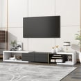 thumbnail image 1 of 98.4'' Extendable TV Stand for TVs up to 100 Inches, Wooden Entertainment Center with 2 Storage Drawer, 4 Shelves, and Cable Management, TV Console for Living room, 1 of 7