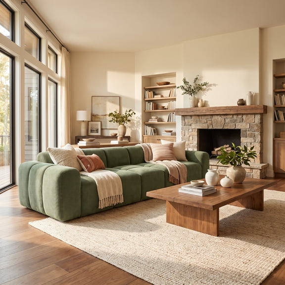 98.4" Extra Large Compression Sofa, Corduroy Cloud Puff Couch for Living Room, 3-Seater Upholstered Sofa with 2 Pillows, Vacuum Packed Easy to Move for Small Space, Apartment, Studio