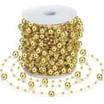 thumbnail image 1 of 98.4 Feet Christmas Tree Beads Garland Decoration, NOGIS Artificial Plastic Reflective Pearls Strands String Chain Beaded Roll (Gold), 1 of 5