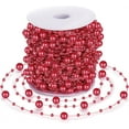 thumbnail image 1 of 98.4 Feet Christmas Tree Beads Garland Decoration, NOGIS Artificial Plastic Reflective Pearls Strands String Chain Beaded Roll (Red), 1 of 7