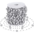 thumbnail image 1 of 98.4 Feet Christmas Tree Beads Garland Decoration, NOGIS Artificial Plastic Reflective Pearls Strands String Chain Beaded Roll (Silver), 1 of 7