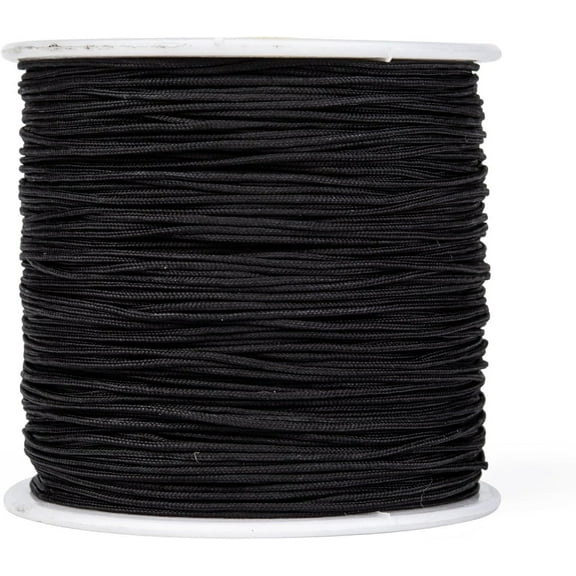 98.42 Yards Nylon Threads 1mm Nylon String Chinese Knotting Cord Tarred Twine Outdoor String for DIY Bracelet Jewelry Making Necklaces Blinds Chinese Knotting(Black) Black