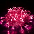 thumbnail image 1 of 98.4ft 300 LED String Lights Indoor Outdoor, Pink Christmas Lights Clear Wire, 8 Modes Waterproof Twinkle Fairy String Lights Plug in for Tree Room Bedroom Wedding Holiday Decorations, 1 of 8