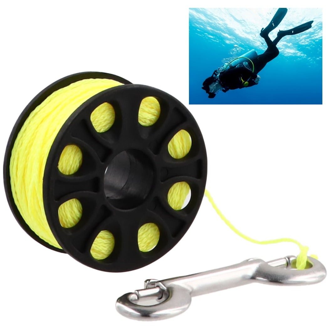 Bangcool 98.4ft Finger Spool Dive Reel, Scuba Diving Finger Spool, Guide Line with Double-Ended Snap Bolt, Safety Equipment for Cave and Wreck Exploration