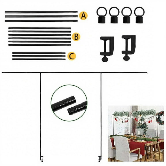 98.4x47.2in Adjustable Wrought Iron Tabletop Arch Stand, Birthday Wedding Party Decoration Background Frame