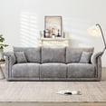 thumbnail image 1 of 98.5" Grey Linen With Thick Cushions And Upholstered For Living Room Contemporary 3 Comfortable Seat Base, Home Office, 1 of 1