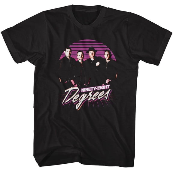 98 Degrees Retro Group Shot Black Adult T-Shirt 2Xl