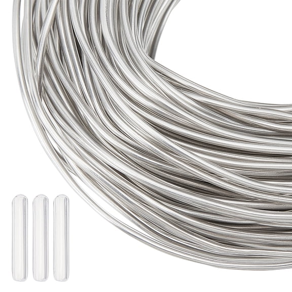 98 Feet Clear PVC Plastic Coated Aluminum Wire 15 Gauge with 100pcs Silicone End Caps