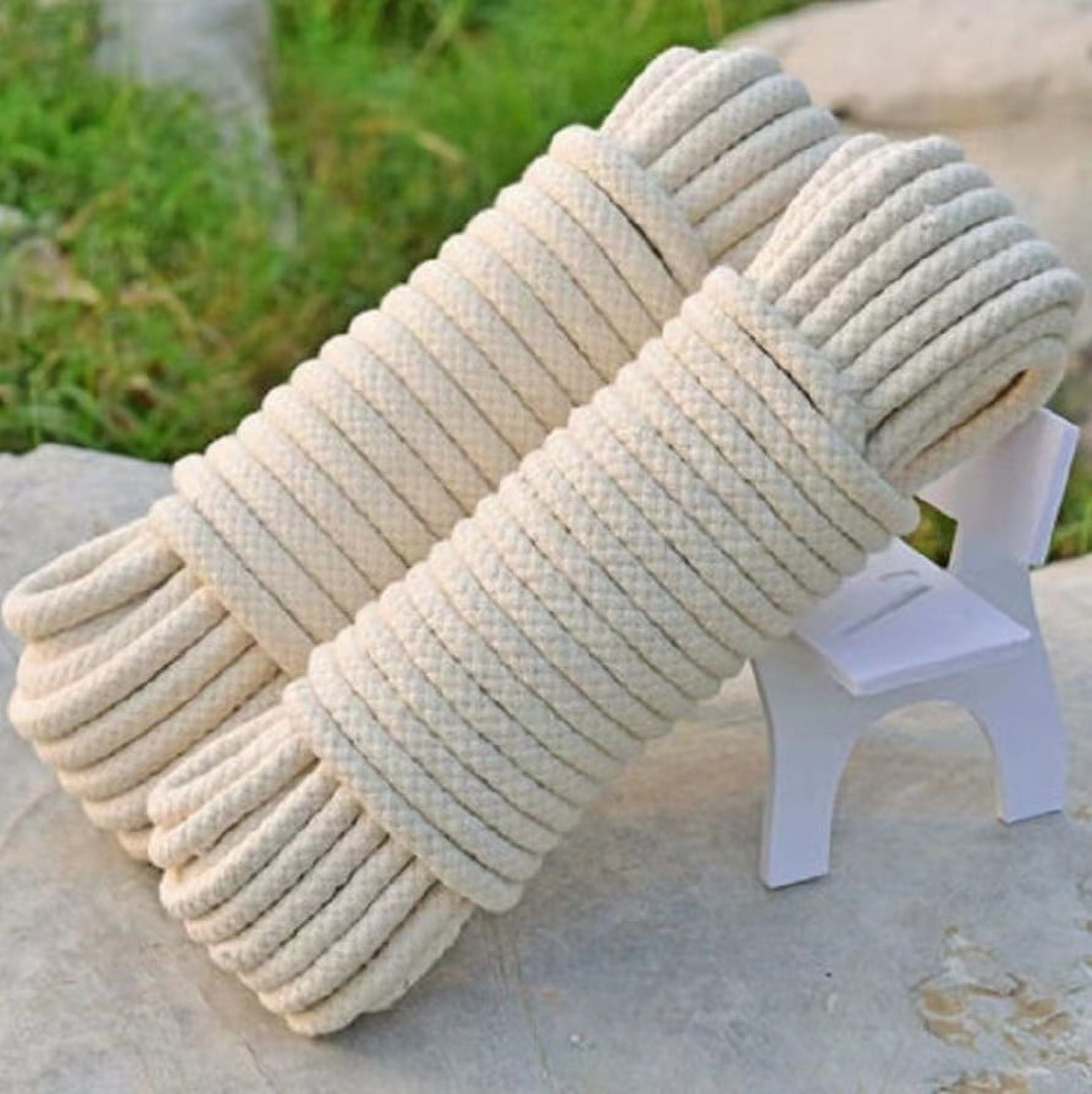 98 Ft Heavy Duty Braided Cotton Rope Clothesline Approximately 10mm ...