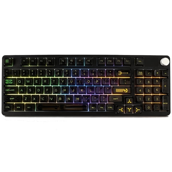 VIPQV Gaiming Keyboard, 3-Modes 97 Keys Mechanical Keyboard Hot-Swap Socket, Dedicated Knob Control and RGB Backlit, Compatible with Windows, Black