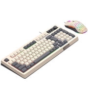 98 Key Triple Tone Wired Backlit Keyboard Mouse Combo for Desktop Office Gaming