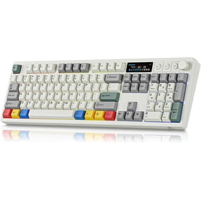 98 Keys Hot Swappable Mechanical Keyboard with Smart Display Volume Knob, Triple Mode BT 2.4G Wired RGB Backlit Keyboard Gasket Structure Ergonomic Keyboard for Gaming Office Windows Mac Compatible