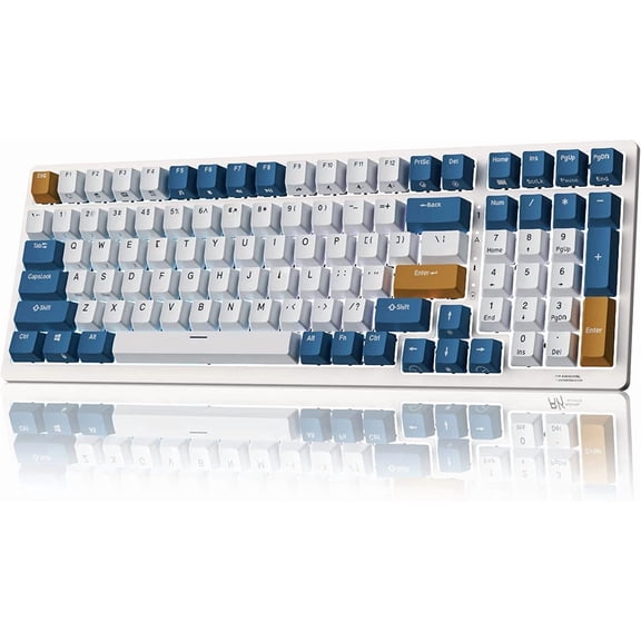 98 Mechanical Keyboard, Tri-Mode 2.4G/BT5.1/-C Hot Swappable Full Size Keyboard, Backlit Gaming Keyboard, Massive Software Support, Brown