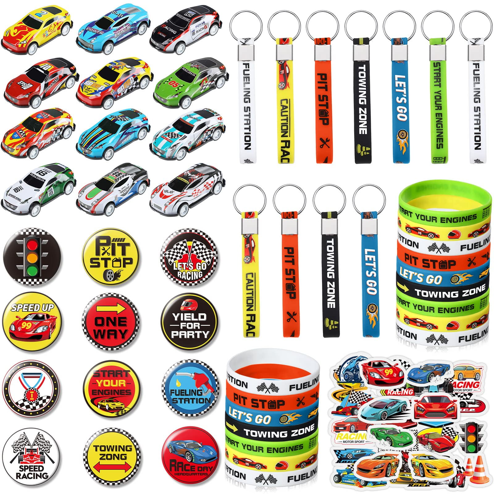 98 PCS Race AJH3 Cars Party Favor Supplies Kit Racecar Birthday Themed ...