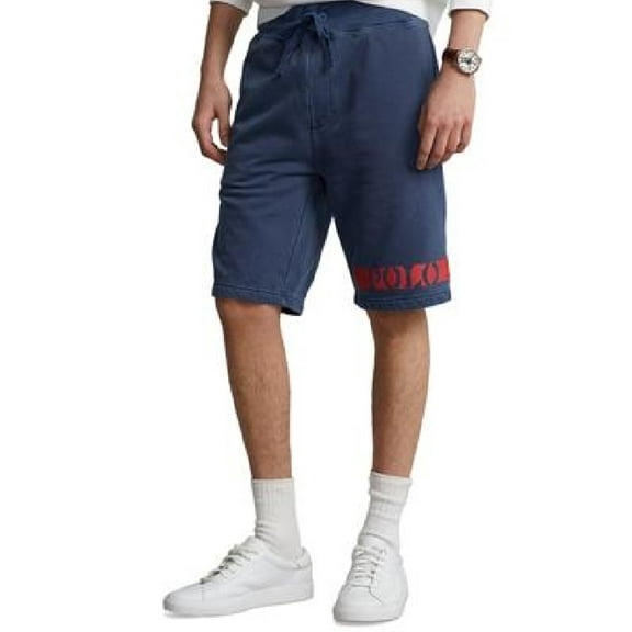 $98 Polo Ralph Lauren Men's 9.5-inch Logo Sweat Shorts, Navy, Sz LG