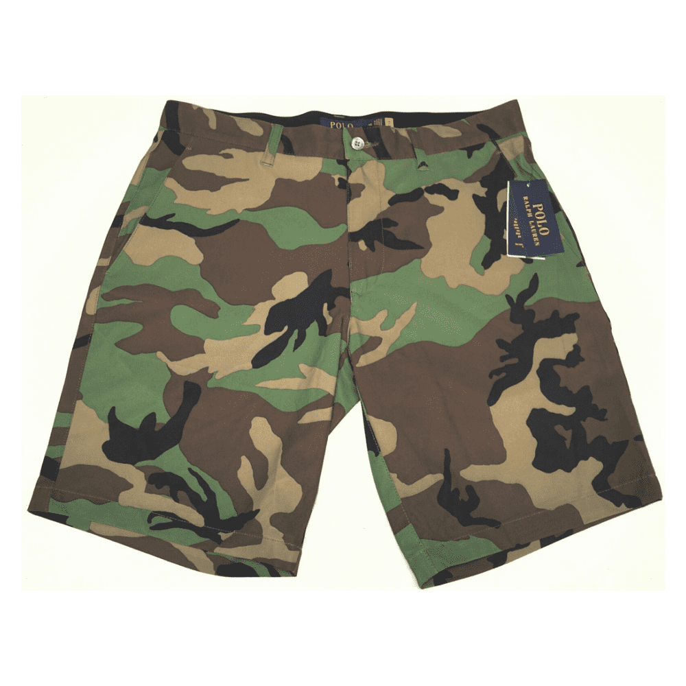 98 Polo Ralph Lauren Men s Classic Fit 9 Inch Stretch Chino Shorts Camo 38