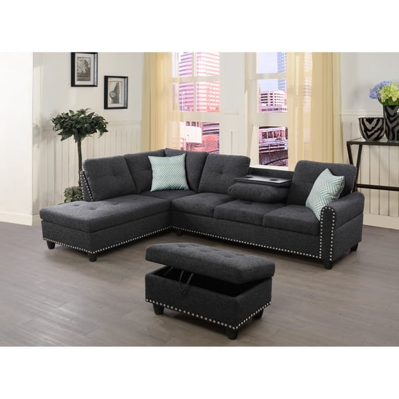 98" Wide Sofa & Chaise with Nailhead Trim / Traditional Feel in Your Living Space