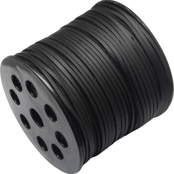98 Yards 2.7MM Black Suede Cord Flat Vegan One Side Covering Leather String Korean Imitation Leather Lace Bulk Rolls with Spool