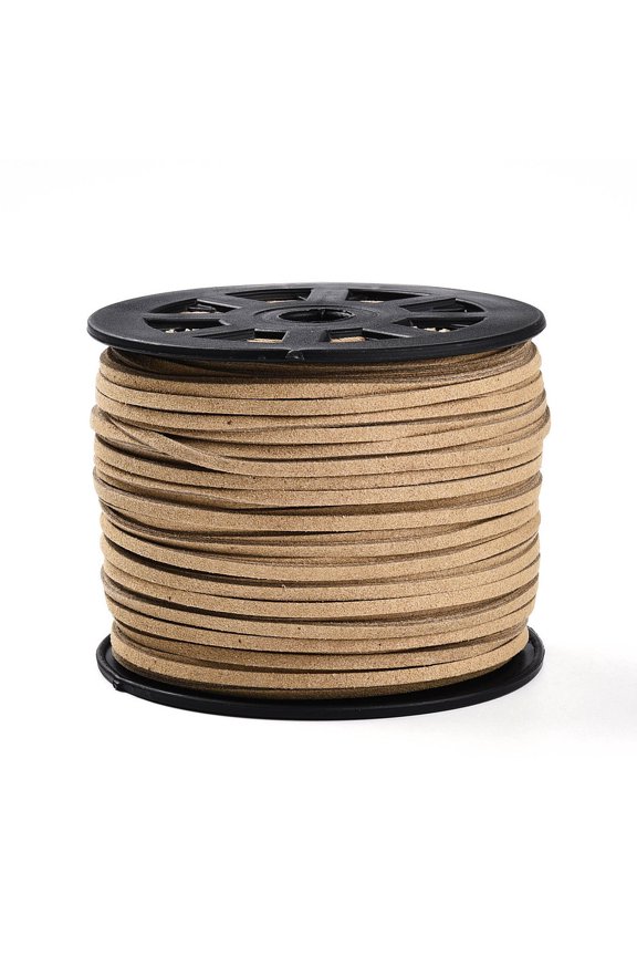 98 Yards Flat Faux Suede Leather Lace 3mm Micro-Fiber Leather String Cord Beading Thread for Jewelry Crafting Tassels Necklaces Bracelet Bowknot