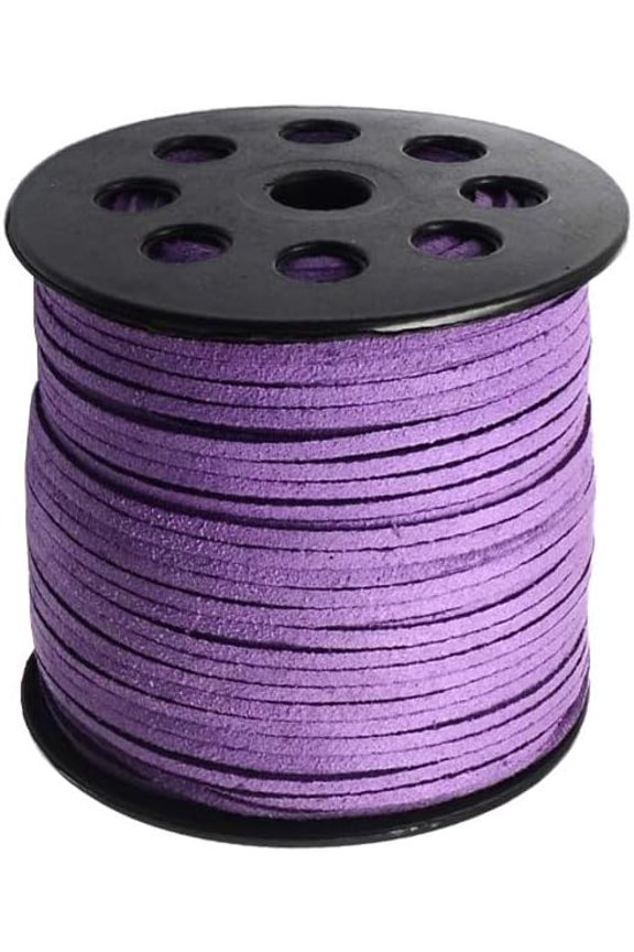 98 Yards Flat Suede Leather Lace 3mm Micro-Fiber Leather String Cord Beading Thread for DIY Jewelry Making Crafting Tassels Necklaces Bracelet Bowknot 3x1.4mm - Dark Orchid