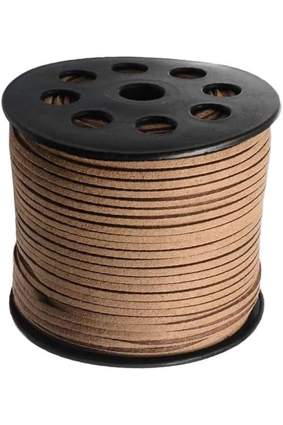 98 Yards Flat Suede Leather Lace 3mm Micro-Fiber Leather String Cord Beading Thread for Jewelry Making Crafting Tassels Necklaces Bracelet Bowknot 3x1.4mm - Camel