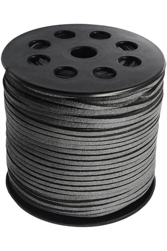 98 Yards Flat Suede Leather Lace 3mm Micro-Fiber Leather String Cord Beading Thread for Jewelry Making Crafting Tassels Necklaces Bracelet Bowknot 3x1.4mm - Dark Slate Gray