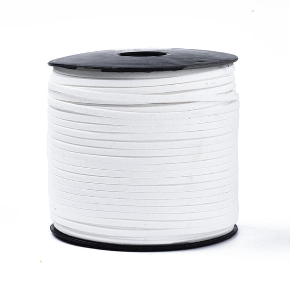 98 Yards Flat Suede Leather Lace 3mm Micro-Fiber Leather String Cord Beading Thread for Jewelry Making Crafting Tassels Necklaces
