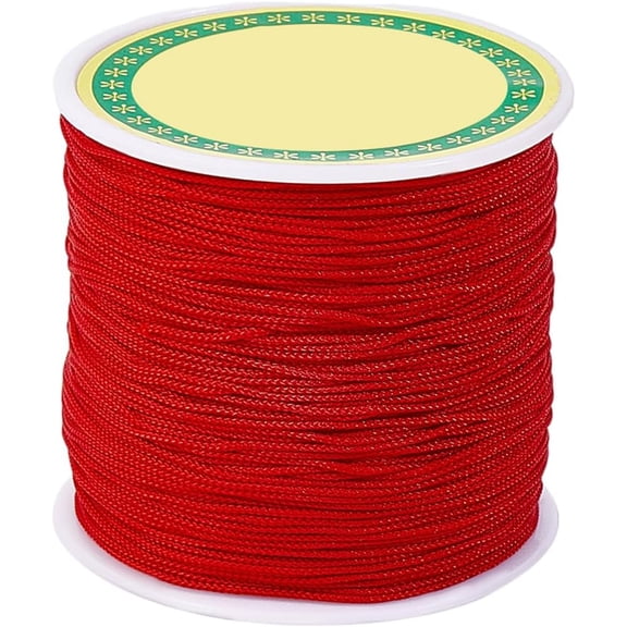 98 Yards Red Braid Cord Chinese Knotting Handwork Woven Thread Bracelet String Braiding Nylon Cords Bundle