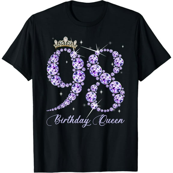 98 Year Old Its My 98th Birthday Queen Diamond Heels Crown T-Shirt100% cotton