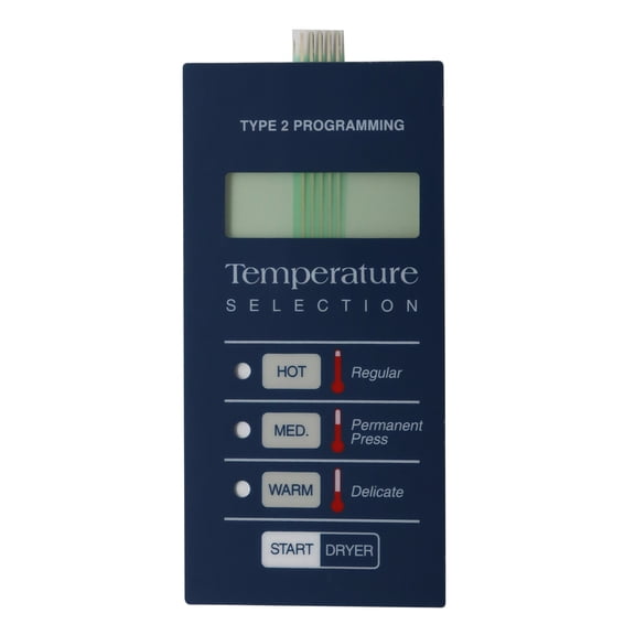 9801-058-005 Touchpad Control Panel for Dexter Dryer Blue, 50/80 Lb Capacity